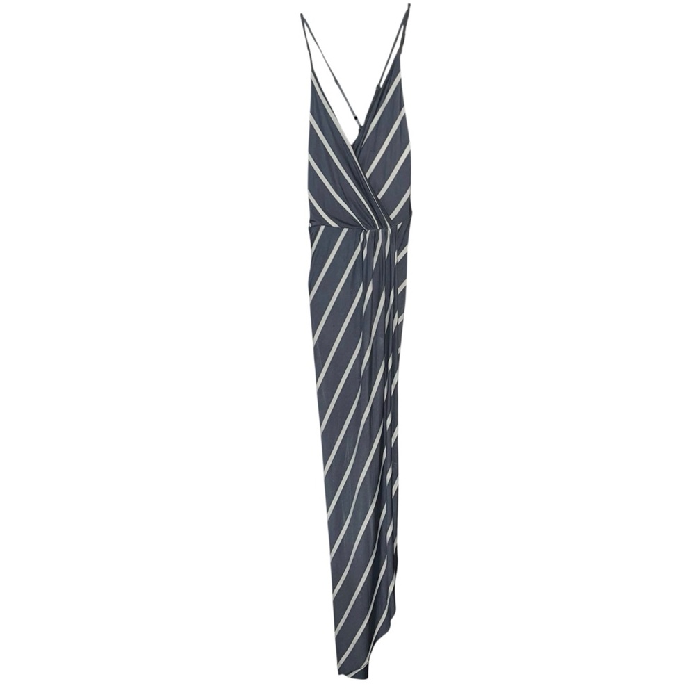 Windsor Blue/Gray Wrapped Striped Knit Maxi Dress Sz S